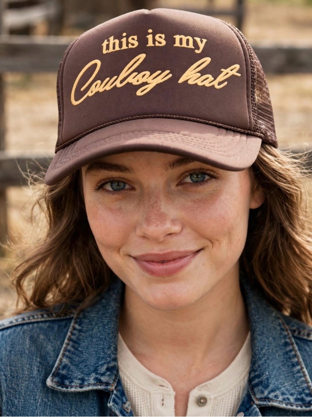 Brown 'This Is My Cowboy Hat' Trucker Cap
